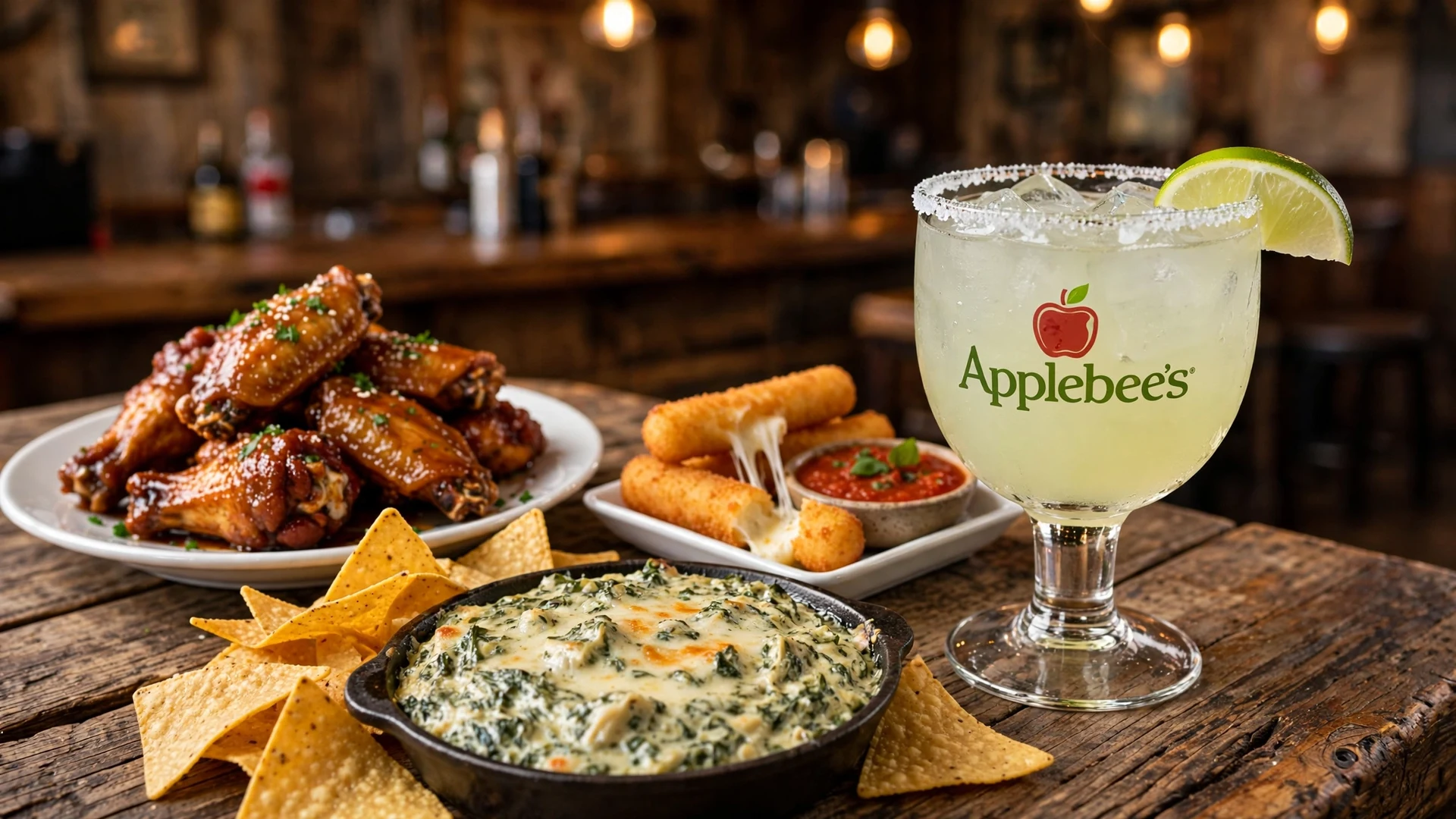Applebee's happy hour: boneless wings, mozzarella sticks and branded margarita