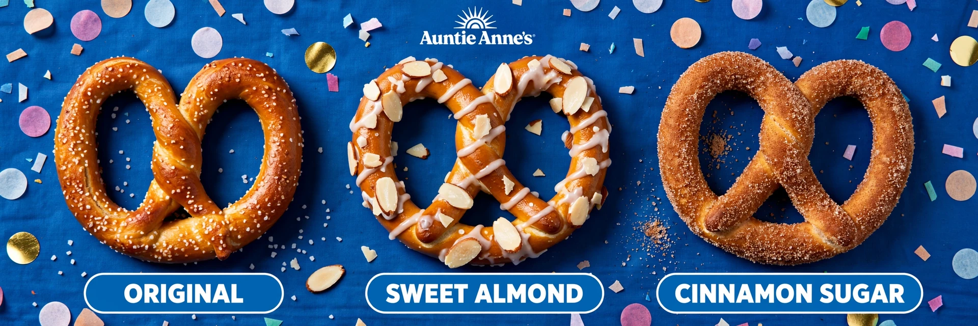 Auntie Anne's birthday reward: free Original, Sweet Almond, or Cinnamon Sugar pretzel
