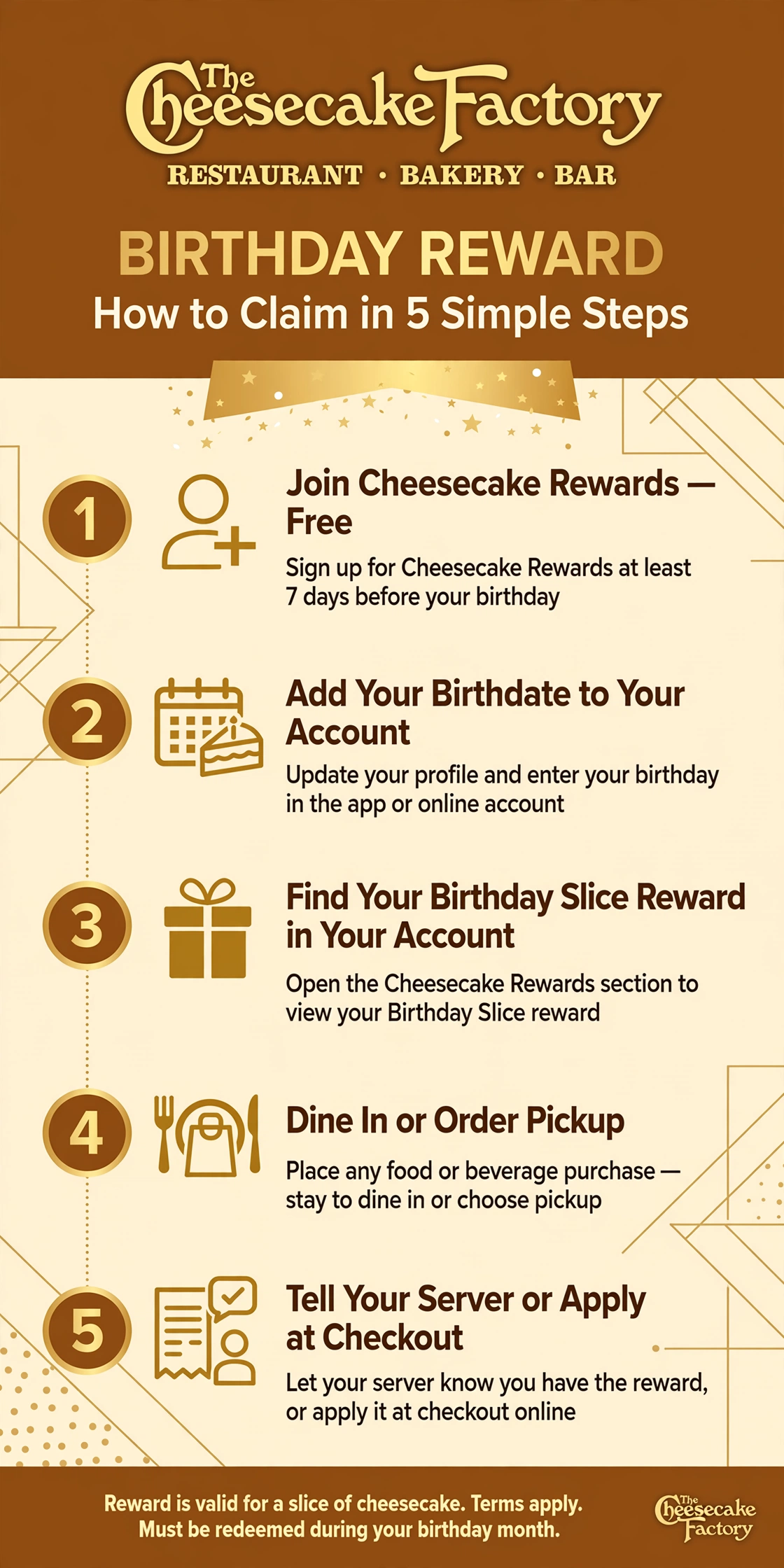 How to claim your Cheesecake Factory birthday reward in 5 easy steps