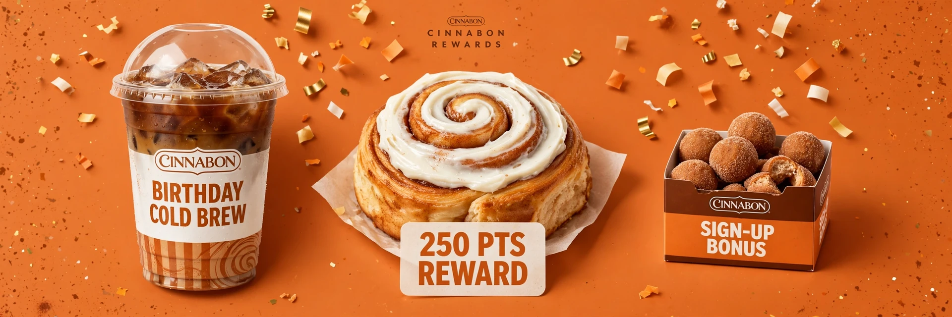 Cinnabon birthday reward: free 16-oz cold brew coffee with rewards perks