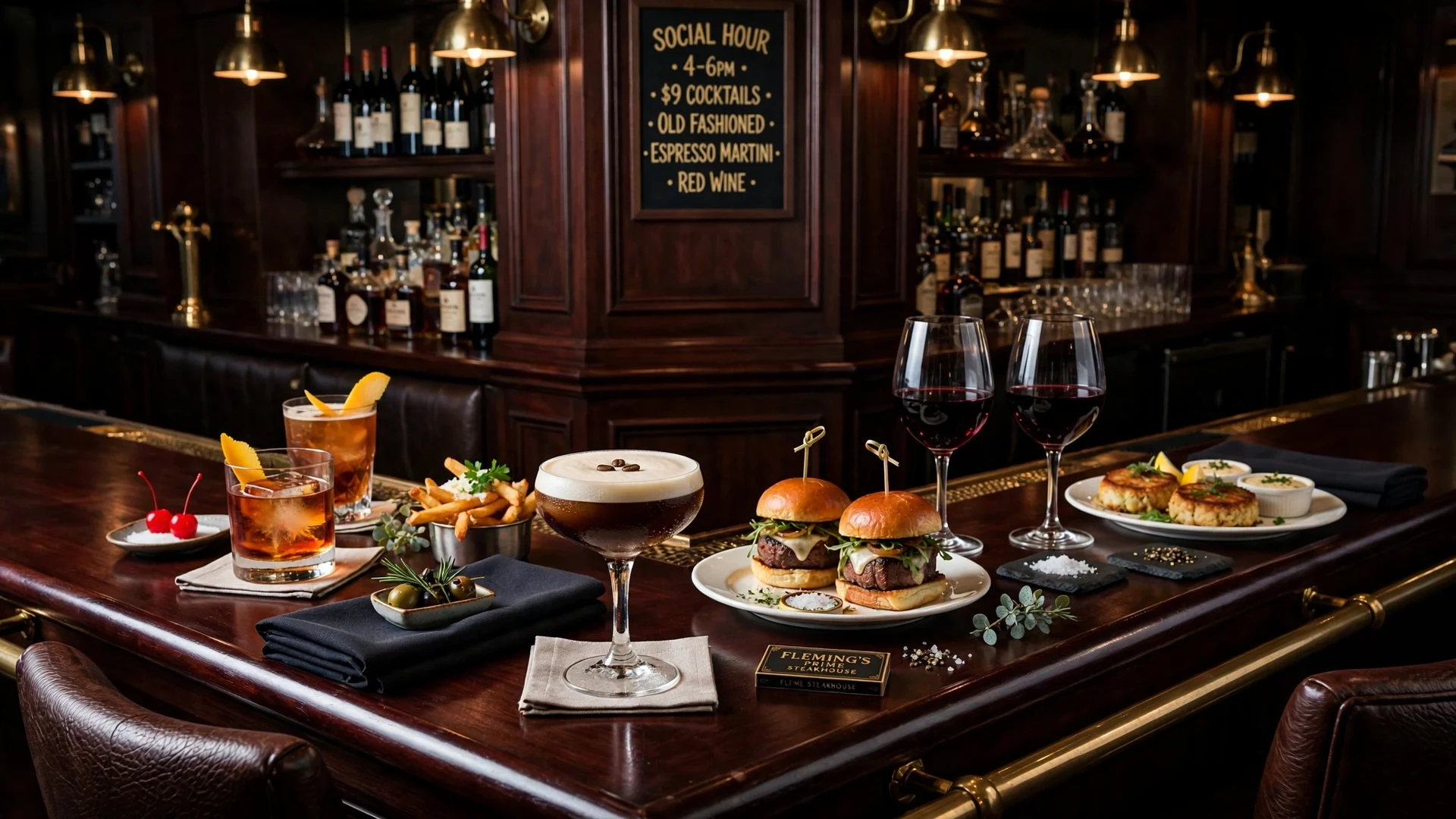 Fleming's happy hour: $9 cocktails, wine and steakhouse bar bites