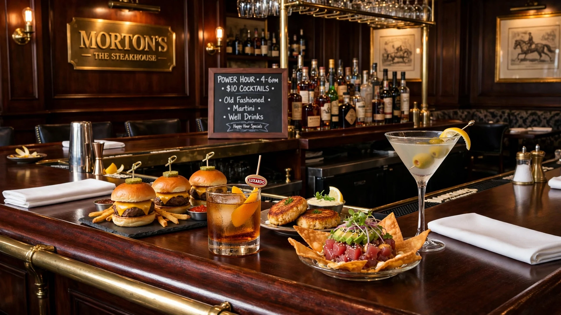 Morton's happy hour: cocktails, wine and steakhouse bar bites