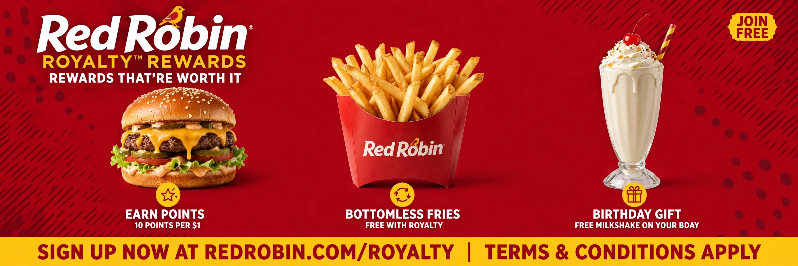 Red Robin birthday reward value: free birthday burger plus royalty points