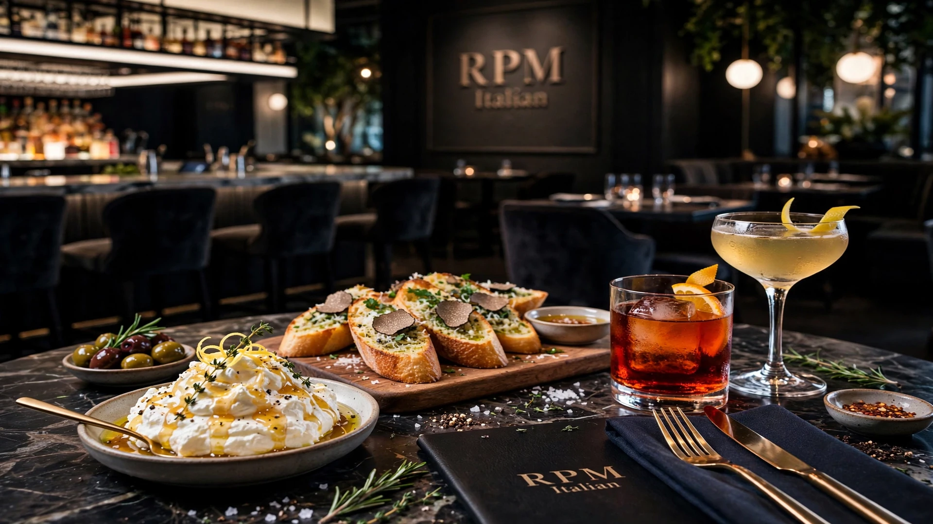 RPM Italian happy hour: small plates and cocktails at the bar