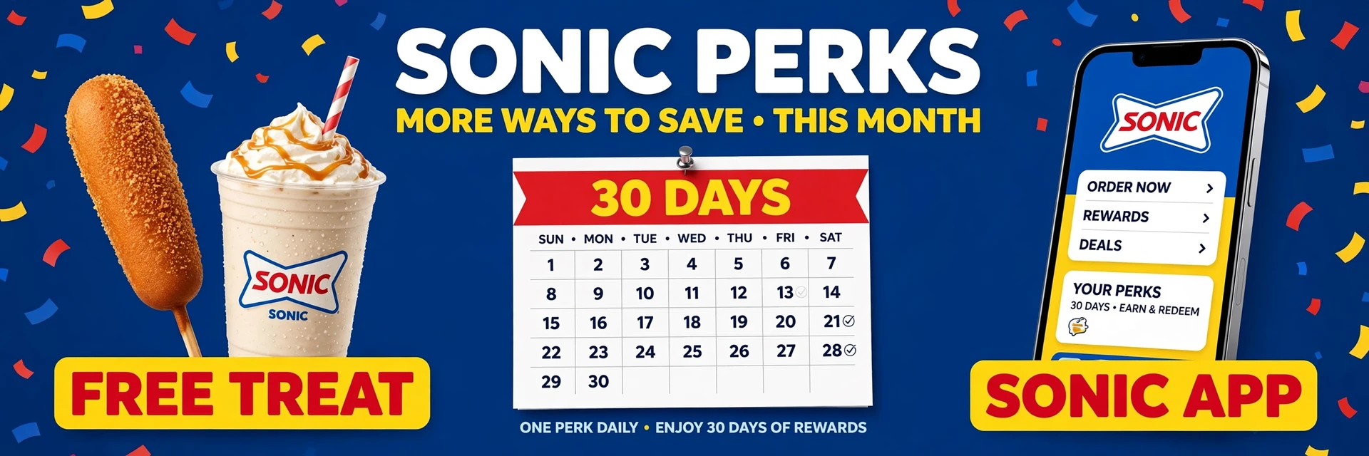 Sonic birthday reward: free corn dog or small shake in the SONIC app